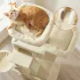 Драскалка за котки Beige 206 см – XXL катерушка с 2 къщички, хамак и площадки, снимка 3