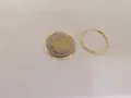 Златни обеци халки гравирани 1, снимка 5