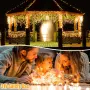 LED завеса „Висулки“ 10 м с 400 топло бели LED светлини, 8 режима и таймер, IP44, снимка 5