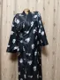 L/2XL Черен сатенен халат на цветя , снимка 1