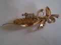 Красива старинна позлатена брошка, снимка 5