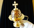 Бронзово кадило,кандило,цветен клетъчен емайл. , снимка 1