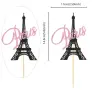 Paris Айфелова Кула черен брокатен картонен топер украса за торта декор, снимка 5