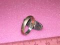 СТАР с ЛУНЕН КАМЪК СРЕБЪРЕН ПРЪСТЕН ВИСОКА ПРОБА СРЕБО 925 РЪЧНА РЕТРО АР ДЕКО ИЗРАБОТКА 41903, снимка 15
