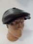 Мъжка кожена шапка каскет,черна-21, снимка 3