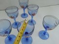 Чашки за ракия цветно синьо стъкло , снимка 4