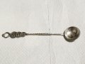 Старинна сребърна лъжица за захар, шекер с турска монета,османска монета,тугра, тура сребро, снимка 4
