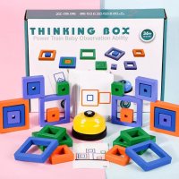 Намаление! дървена игра с дървени блокове и звънец Thinking Box, снимка 1 - Образователни игри - 34928739