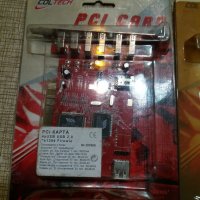 PCI КАРТА;4×USB USB 2.0. .2×1394, снимка 1 - За дома - 31627024