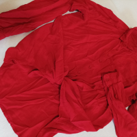 Дамска червена риза С-М размер , снимка 6 - Ризи - 44779117