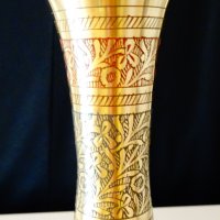Бронзова ваза,клетъчен емайл 34 см. , снимка 2 - Вази - 31768755