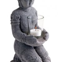Циментов свещник "Буда", снимка 1 - Декорация за дома - 30225227