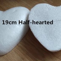 Половин плоско сърце 14 см  от стиропор стиропорено за ръчна изработка декорация Свети Валентин, снимка 2 - Други - 31540357
