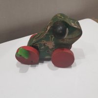 Стара дървена детска играчка жаба, снимка 3 - Колекции - 34928512