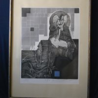 Картина, литография, "Сонет", Хр. Керин, снимка 2 - Картини - 32175613