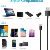 Amoner 25W 2-портово aдаптивно бързо зарядно устройство, с кабел USB C, снимка 5 - Оригинални зарядни - 40126287