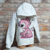 Нов детски суичър с дигитален печат Розов Стич (Stitch) в цвят бял меланж, снимка 8 - Детски анцузи и суичери - 42730185