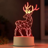 2451 Декоративна 3D LED лампа Северен елен коледна украса, снимка 2 - Декорация за дома - 34414071