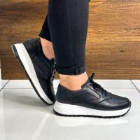 Дамски спортни обувки с връзки от естествена кожа , снимка 1 - Дамски ежедневни обувки - 42278131