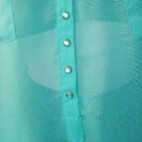 Синьо-зелена ефирна блуза Culture🍀💕 M/L,L🍀💕арт.120, снимка 3 - Блузи с дълъг ръкав и пуловери - 30098307