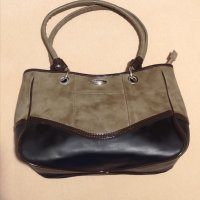 Нова чанта кафяво с хаки беж дамска за рамо, снимка 2 - Чанти - 31448638