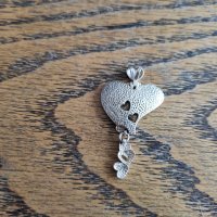 Сребърна висулка сърца (15), снимка 1 - Колиета, медальони, синджири - 38038678