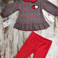 Комплект в червено плюш, снимка 1 - Комплекти за бебе - 30676308