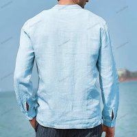 Мъжка едноцветна памучна риза с джоб, 3цвята - 023, снимка 7 - Ризи - 39689168