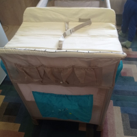 Сгъваема, преносима детска кошара на две нива + дюшек, снимка 3 - Мебели за детската стая - 44603515