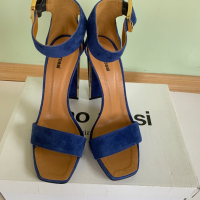 Сини сандали на висок ток Gino Rossi, снимка 5 - Сандали - 36415443