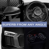 Акумулаторна кола Audi R8 Spyder 12V с меки гуми с Кожена седалка,MP3, Металик , снимка 10 - Детски велосипеди, триколки и коли - 31642289