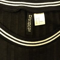 Рокля плетена Н & М черна с бяла гарнитура, по тялото, елегантна, удобна, дължина над коляното , снимка 4 - Рокли - 37414931