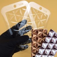 2 бр 3D геометричен Руби шоколад шоколадова плочка блок стенсил форма шаблон с релеф за шоколад гипс
