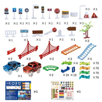 4169  Magic Tracks светеща писта с 2бр. колички, мост, пътни знаци, снимка 13 - Други - 44597129