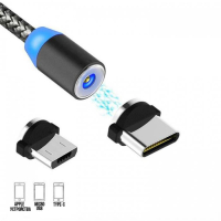 Магнитен USB кабел за зареждане 3 в 1, снимка 1 - Аксесоари и консумативи - 44510742