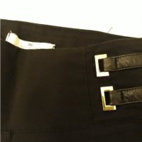 Черен марков клин ELISABETTA FRANCHI с комбиниран бранд-луксозна материя стегнат плат + кожени ленти, снимка 6 - Клинове - 37415104