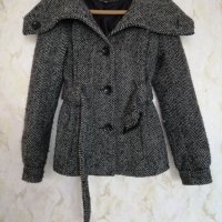 H&M дамско вълнено палто-яке с колан на талията р-р S (EU 36) , снимка 9 - Якета - 42879419
