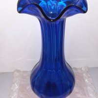 НОВА  ! РАЗКОШНА ВАЗА от кобалтово синьо стъкло , снимка 5 - Декорация за дома - 39262858