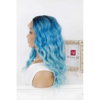 Къса синя лейс фронт перука Ейнджъл, снимка 5 - Аксесоари за коса - 29690971