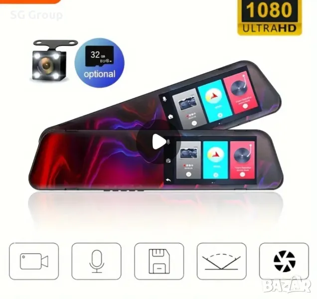 Камера видео регистратор за кола тип огледало в, снимка 1