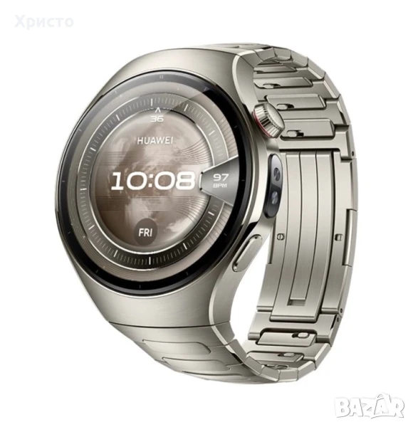 ГАРАНЦИОНЕН!!! Смарт часовник HUAWEI Watch 5, 46 мм, Aerospace-Grade Titanium, снимка 1