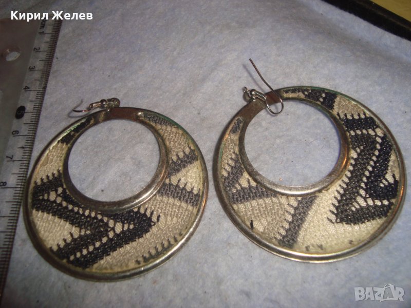 СРЕБРИСТИ РЕТРО АРТ ОБЕЦИ МЕТАЛ и ТЕКСТИЛ 18918, снимка 1