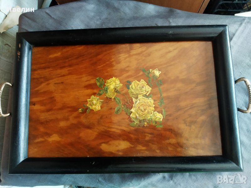 стара дървена табла,поднос, снимка 1