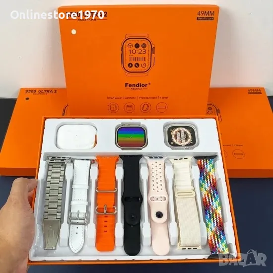 Комплект Смарт часовник S 300 Max с 7 каишки и безжични слушалки, снимка 1