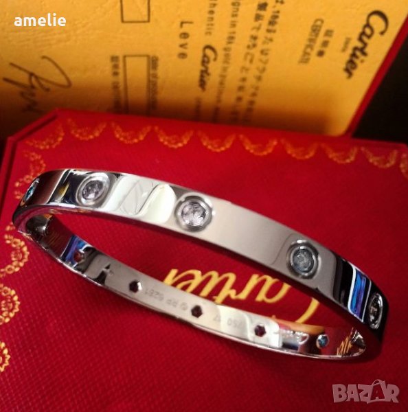 Дамски гривни Дамска гривна Cartier LOVE реплика с камъни, снимка 1