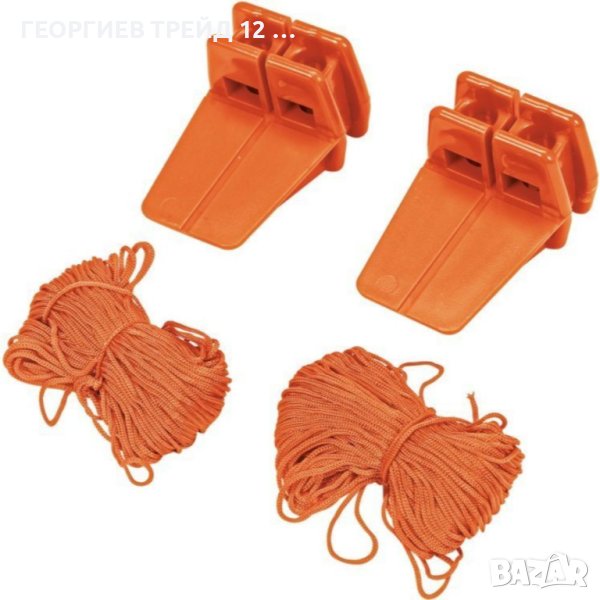 Комплект скоби за закрепяне на зидарски шнур VOREL, 2 броя + 18 м, снимка 1