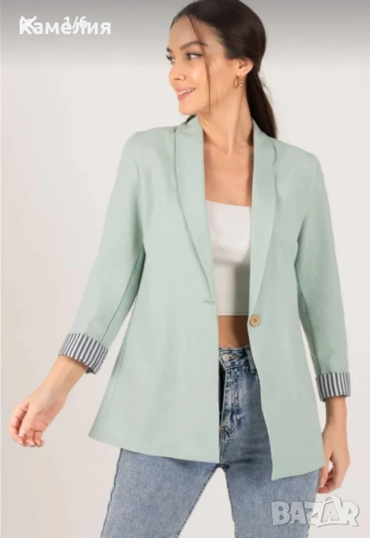 Дамско сако в цвят мента, снимка 1