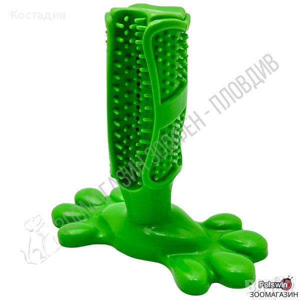 Играчка за Куче - Четка за Зъби - 15.6см/5см/15.5см - Светлозелена разцветка - Pet Interest, снимка 1