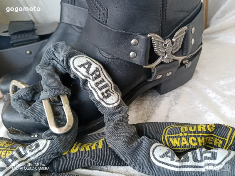 Мото, чопър, КАТО НОВИ мото боти, рокер хард ботуши DINGO original, 45 - 46, 100% естествена кожа , снимка 1