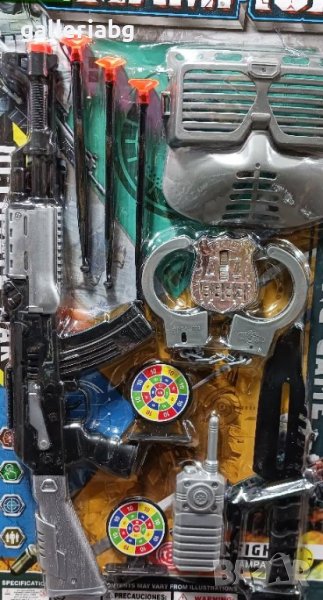 Полицейски комплект с автомат белезници, нож и други, снимка 1